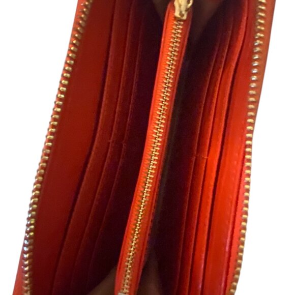 Tory Burch Deep Orange Patent Leather Wallet - Picture 4 of 7